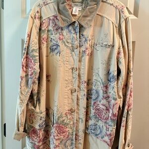 Coldwater Creek Women’s XL lightweight unlined Floral cotton Jacket